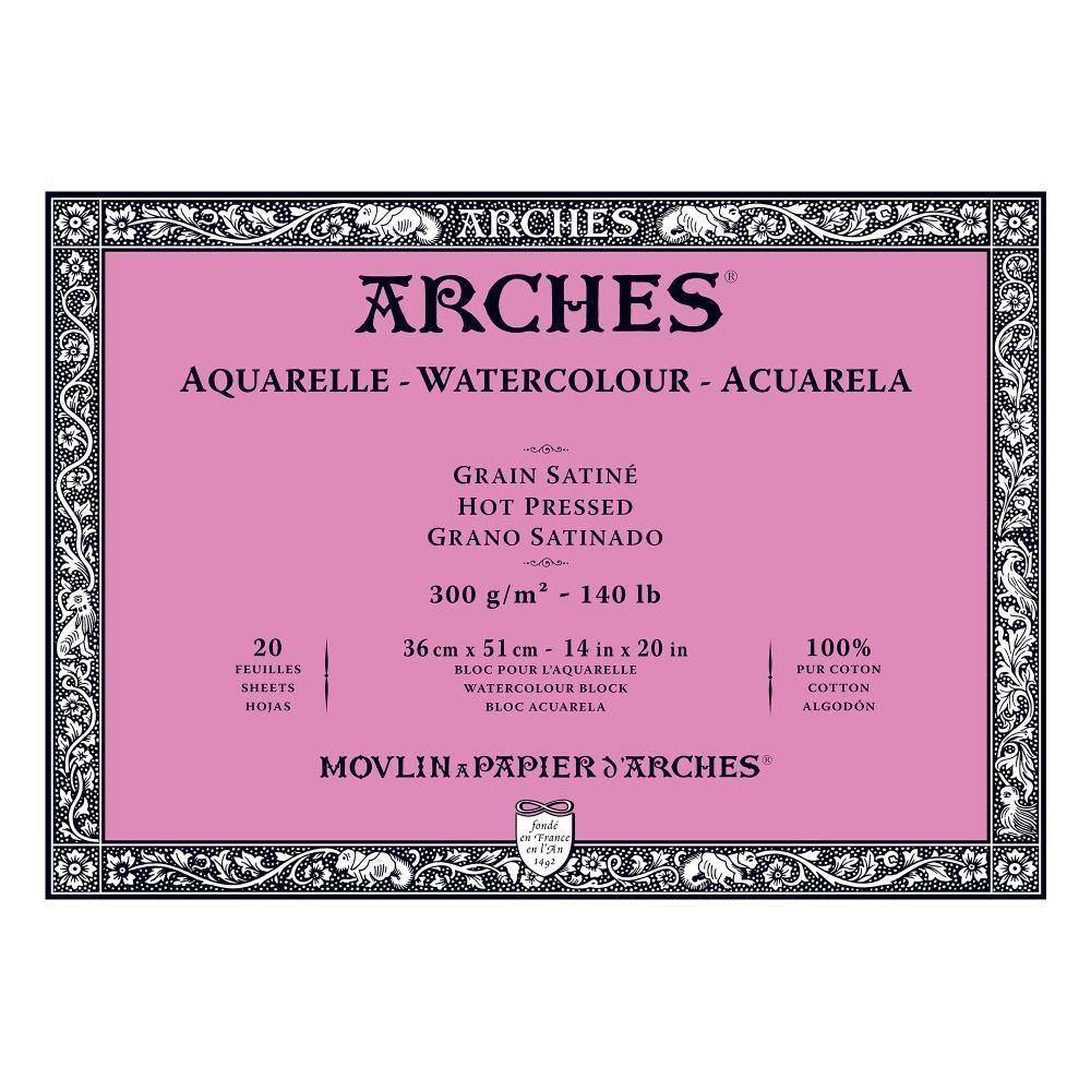 Arches 100% Cotton 300gsm Water Colour Blocks 20 Sheets - Art Supplies Australia