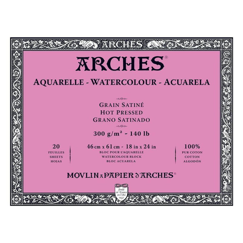 Arches 100% Cotton 300gsm Water Colour Blocks 20 Sheets - Art Supplies Australia