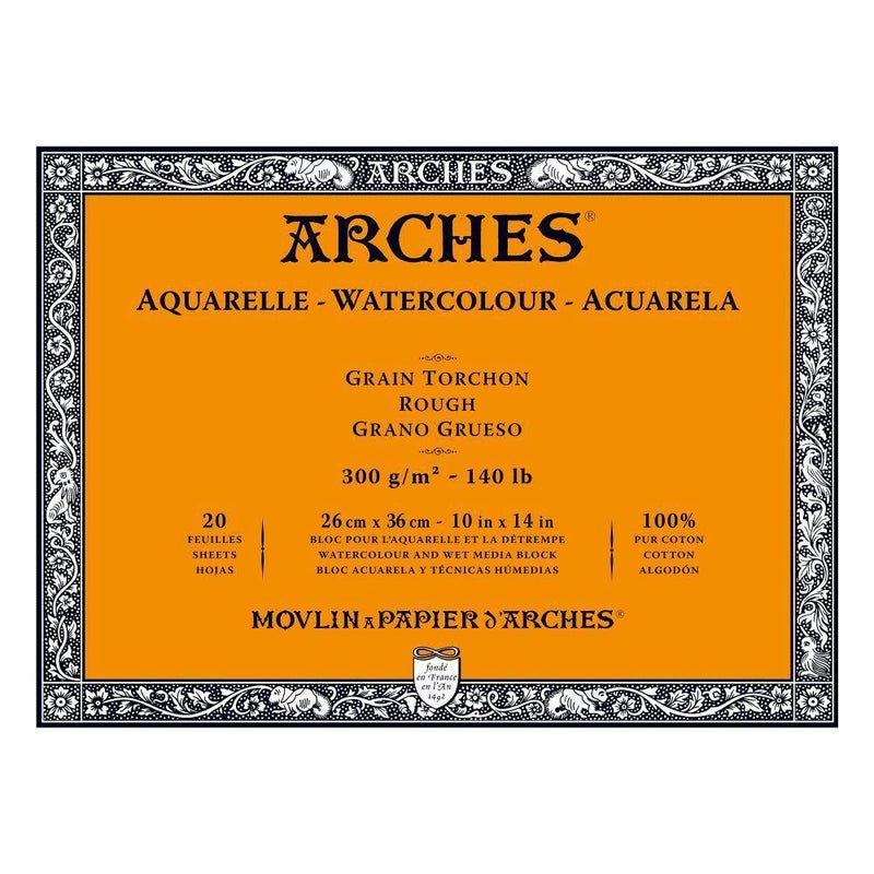 Arches 100% Cotton 300gsm Water Colour Blocks 20 Sheets - Art Supplies Australia