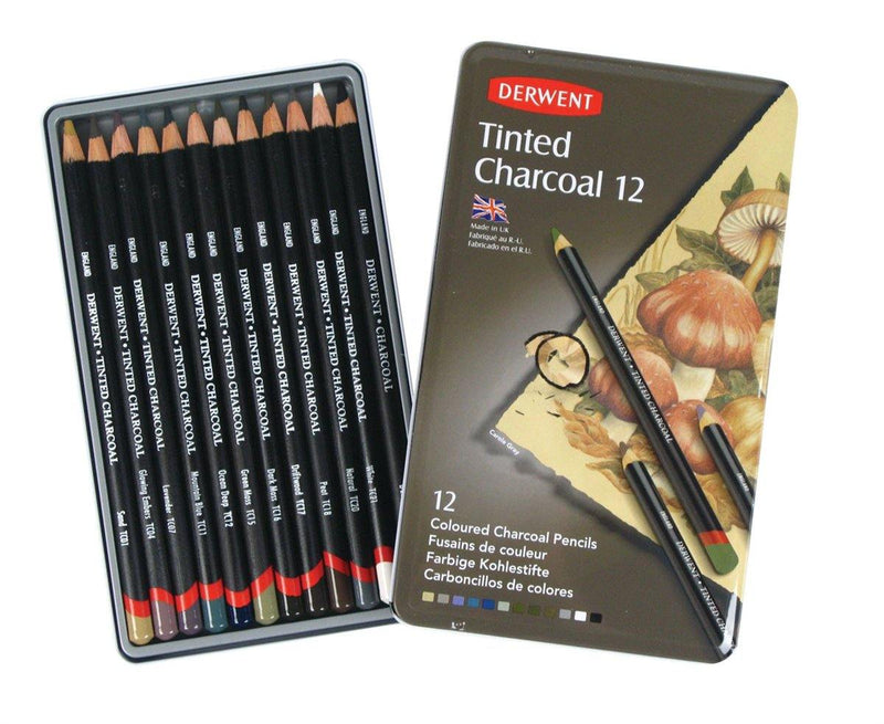 Derwent Professional Tinted Charcoal Pencil Sets - Art Supplies Australia