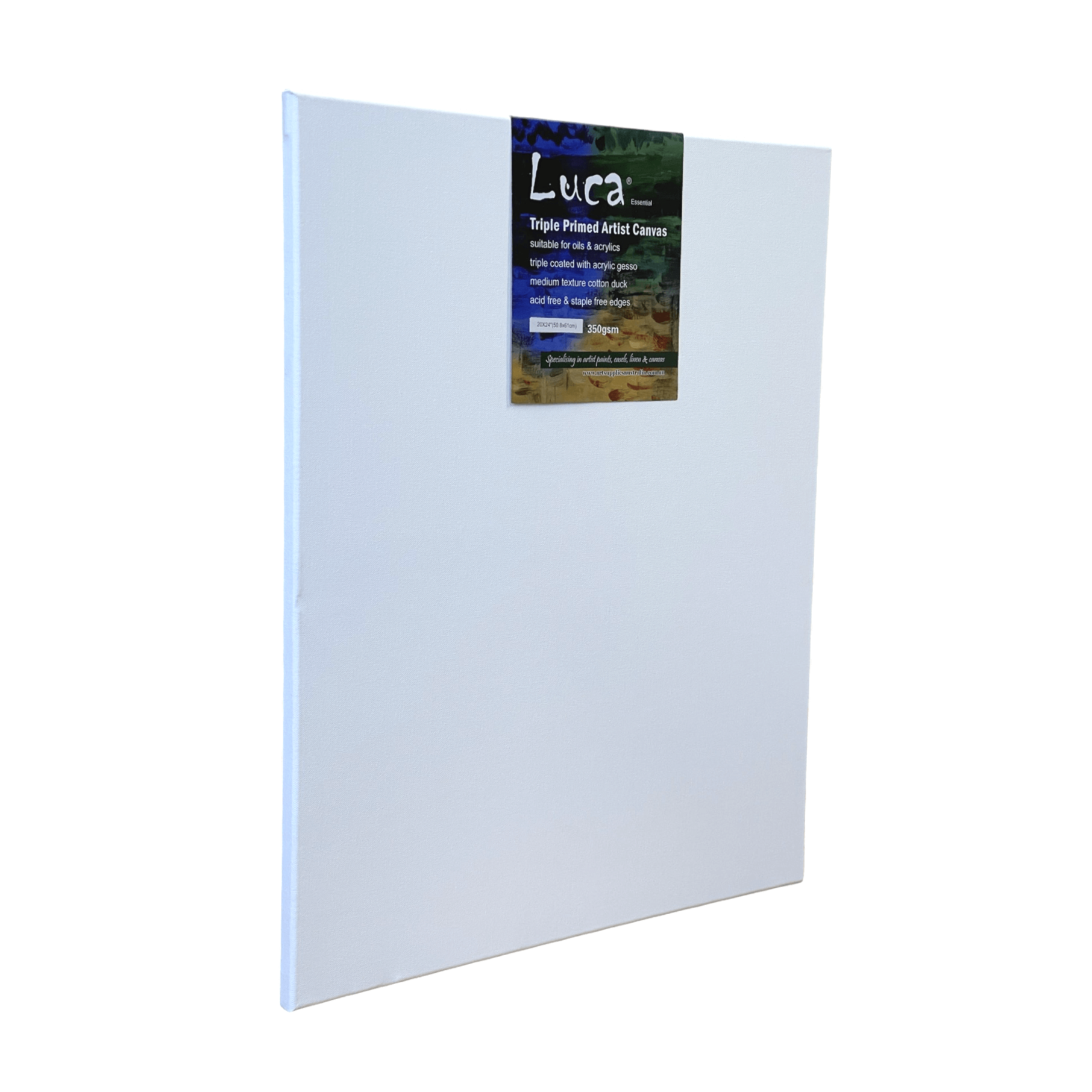 Luca Essential Art Stretched Canvas 18mm Thin 7OZ 350gsm - Art Supplies Australia