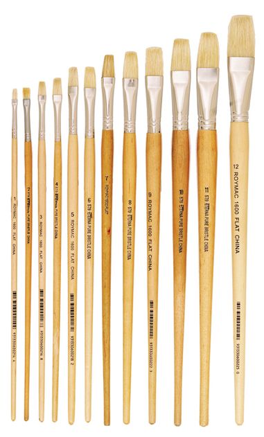 Prime Art/Art Basics Series 579 Brushes (Long Handle Flat Bristle) - Art Supplies Australia