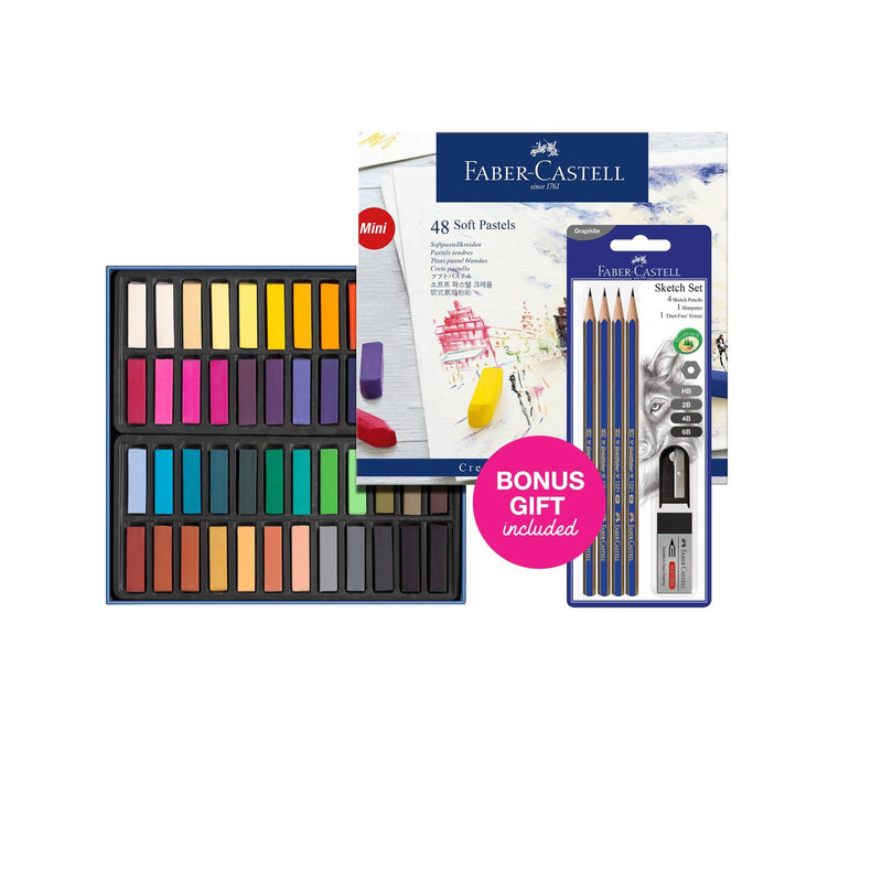 Faber-Castell Creative Studio Soft Pastels Crayons Mini Cardboard Box Set - Art Supplies Australia