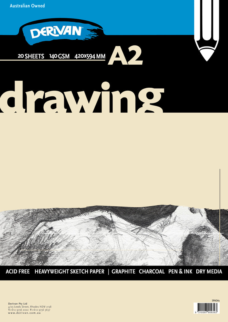 Derivan Drawing Pad White 140gsm 20 sheets - Art Supplies Australia