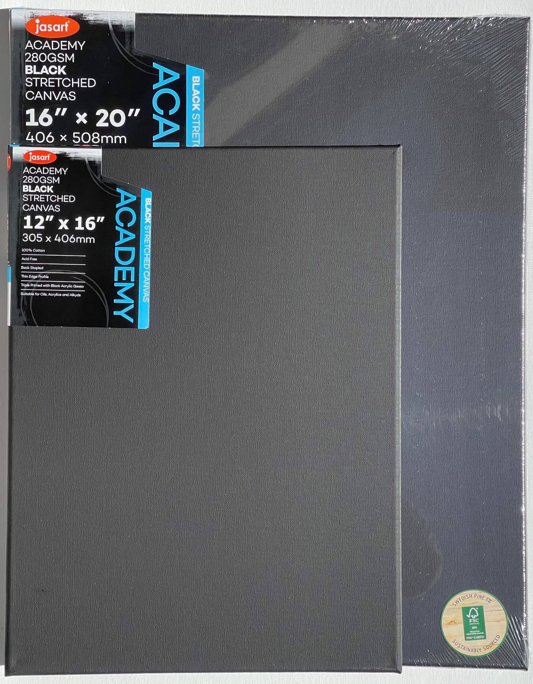 Jasart Academy Black Canvas Thin Edge - Art Supplies Australia