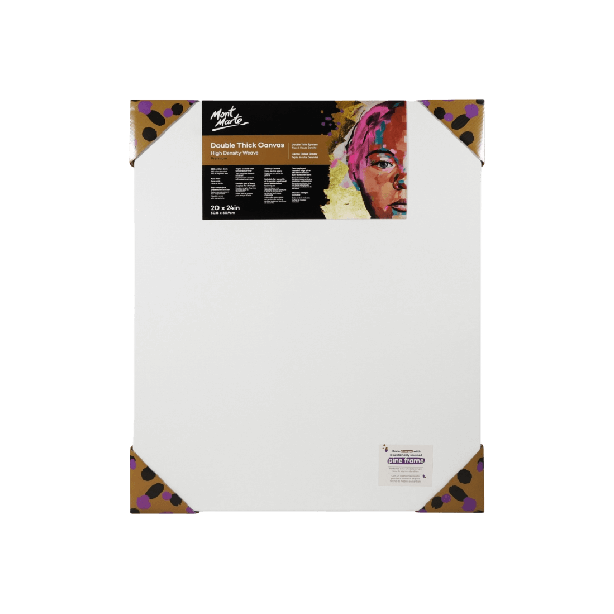 Mont Marte Professional Artist Stretched Canvas - 1.5 inch (38mm) Thick Stretchers 8Oz - Art Supplies Australia