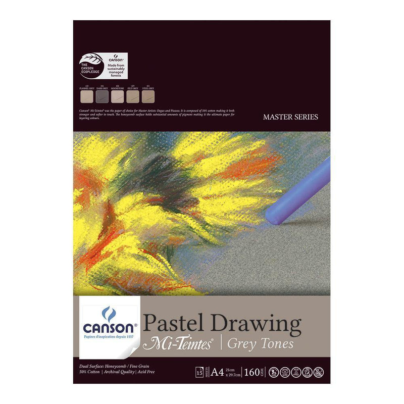 Canson Mi-Teintes Pastel Drawing Paper Pads 160gsm 15 Sheets - Art Supplies Australia