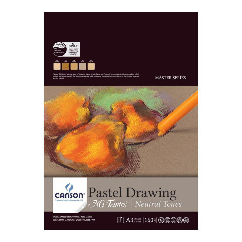 Canson Mi-Teintes Pastel Drawing Paper Pads 160gsm 15 Sheets - Art Supplies Australia