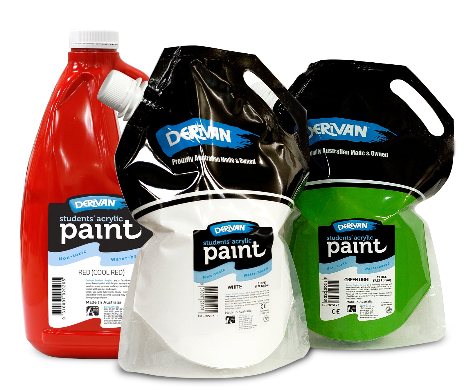 Derivan Student Acrylic Paint - 2L (clearance) - Art Supplies Australia