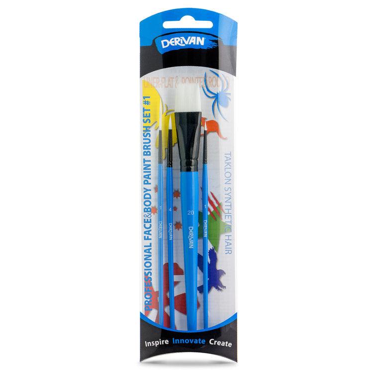 Derivan Face & Body Paint Brush Set - Art Supplies Australia