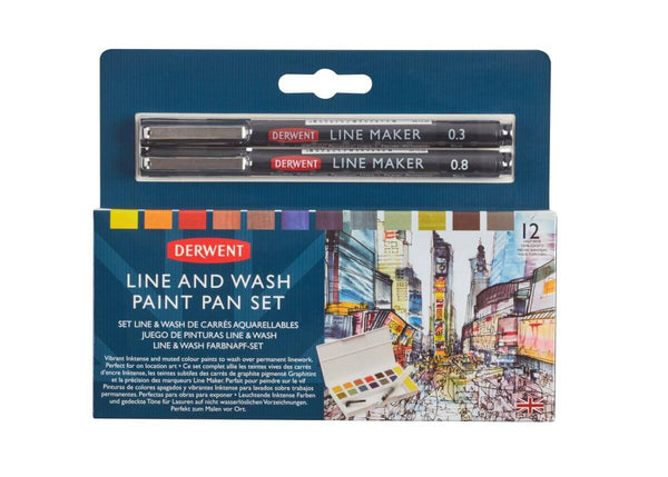 Derwent Line & Wash Paint Pan Travel Set - Art Supplies Australia