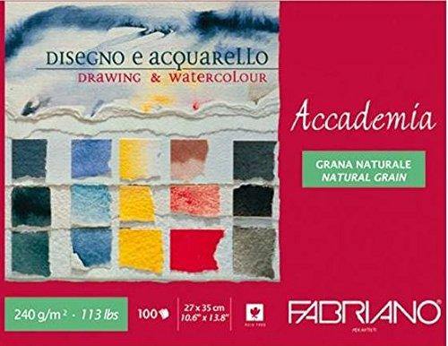 Fabriano Accademia Drawing & Watercolour Pad 240 GSM 100 Sheets 27 X 35 CM - Art Supplies Australia