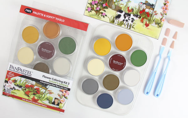 PanPastel Artist Curated Pastel - Flower Coloring Kit 3 with Susan's Garden (10 Colours) - Art Supplies Australia