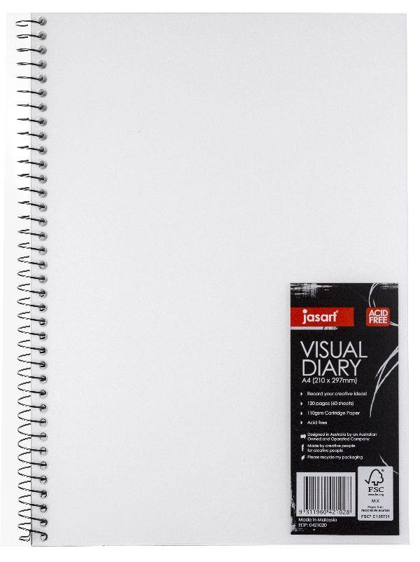 Jasart Single Wire Bound Visual Art Diary 60 Sheets FSC Mix Credit - Art Supplies Australia