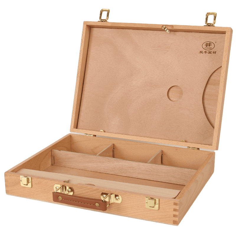 Large Beechwood Art Supply Storage Box