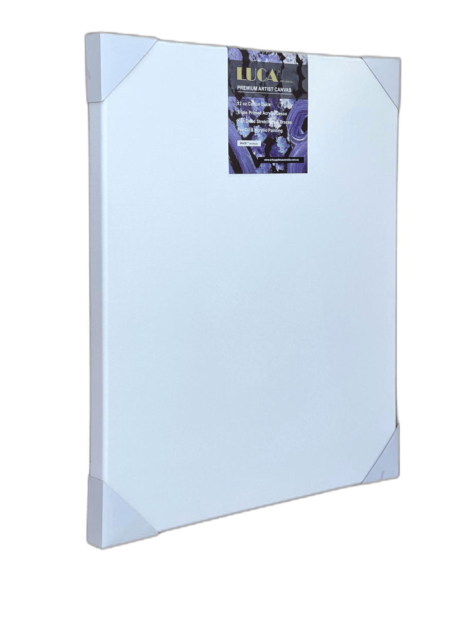 Luca Premium Artist Stretched Canvas - 1.5 inch (38mm) Thick Stretchers & Braces 12Oz - Art Supplies Australia