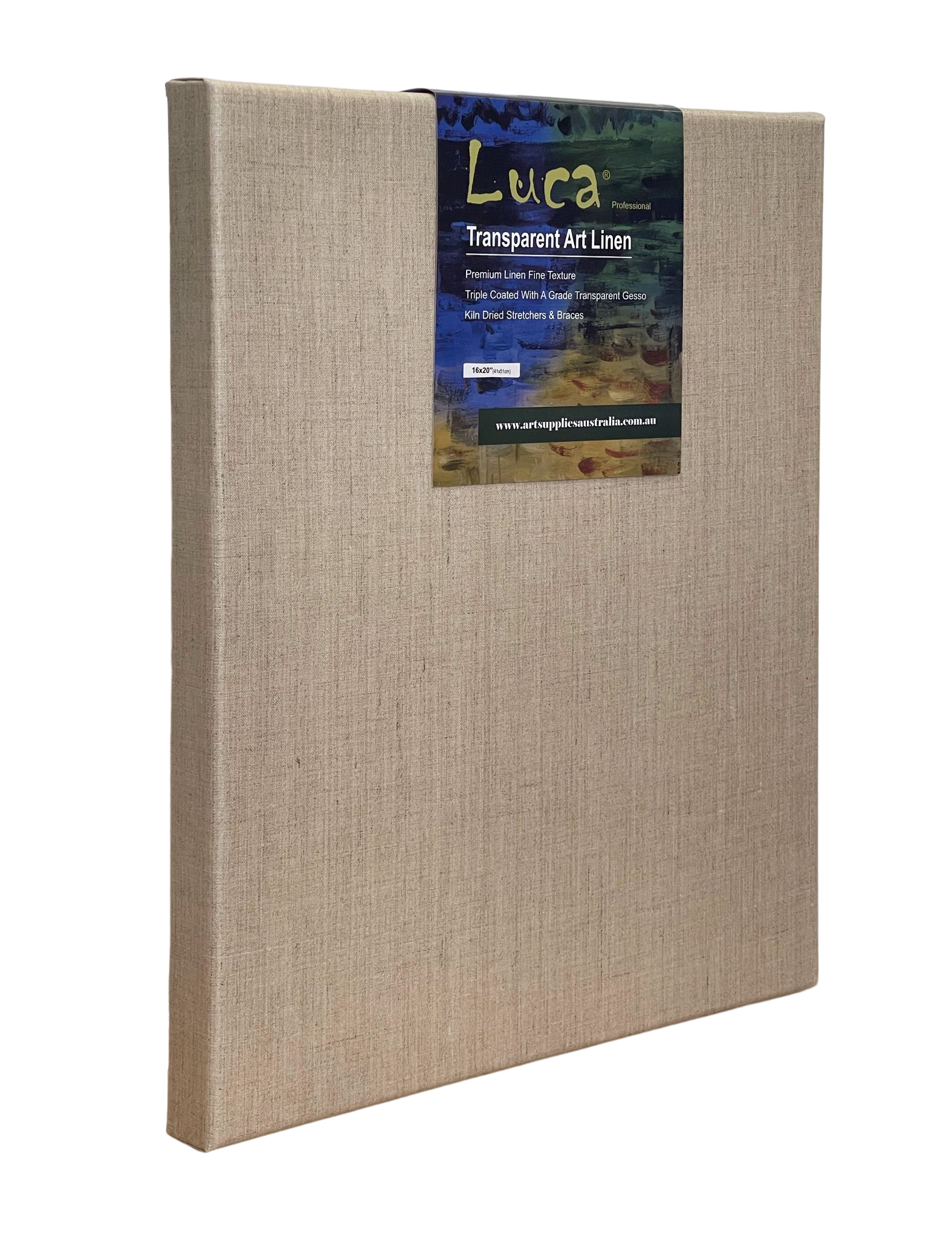 Luca Professional Stretched Linen - Transparent Primed (38mm Thick) - Art Supplies Australia