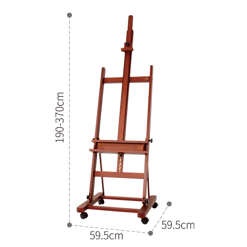 Luca Large Studio H-frame Artist Easel with Wheel, Holds Canvas up to 215cm - Art Supplies Australia