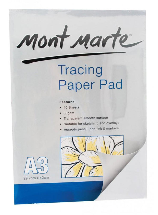 Mont Marte Tracing Paper Pad 60gsm 40 sheet - Art Supplies Australia