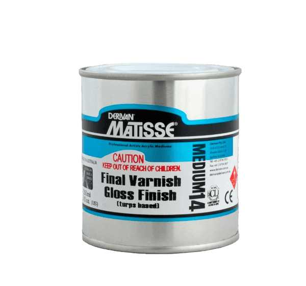 Matisse Acrylic Medium MM14 Final Varnish Gloss Finish (turps-based) - Art Supplies Australia