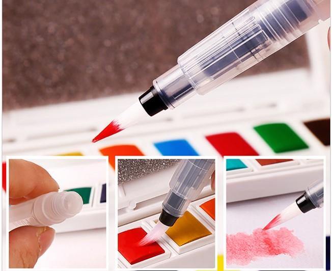 Marie's 18 Colors Solid Watercolour Painting Set with Water Brush - Art Supplies Australia
