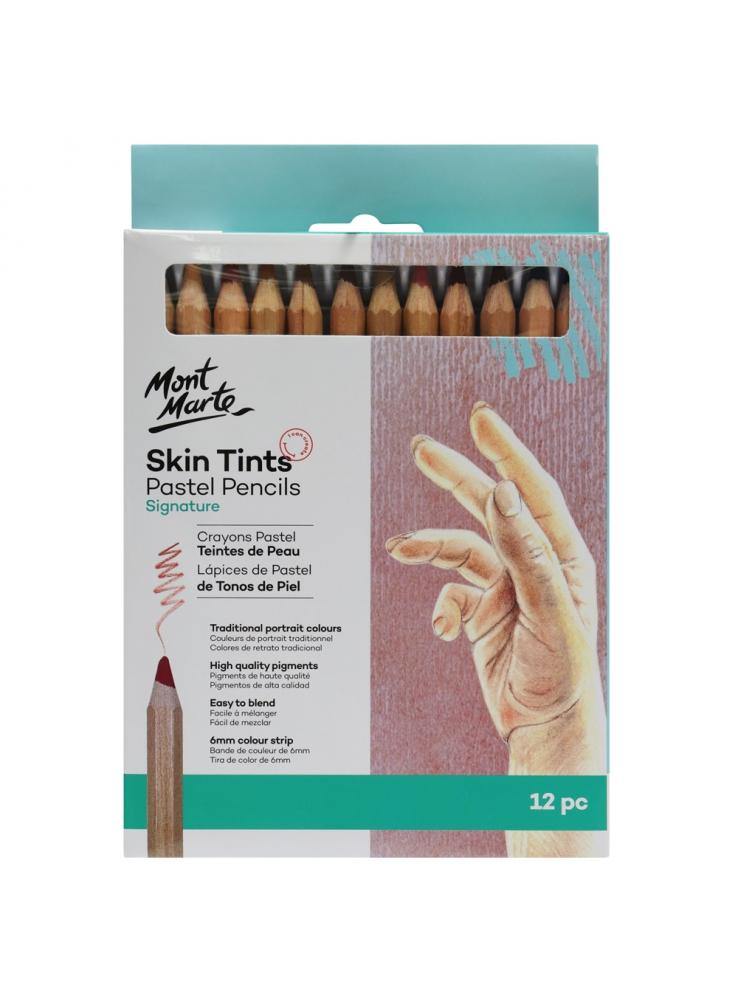 Mont Marte Signature Skin Tints Pastel Pencils 12 Pieces - Art Supplies Australia