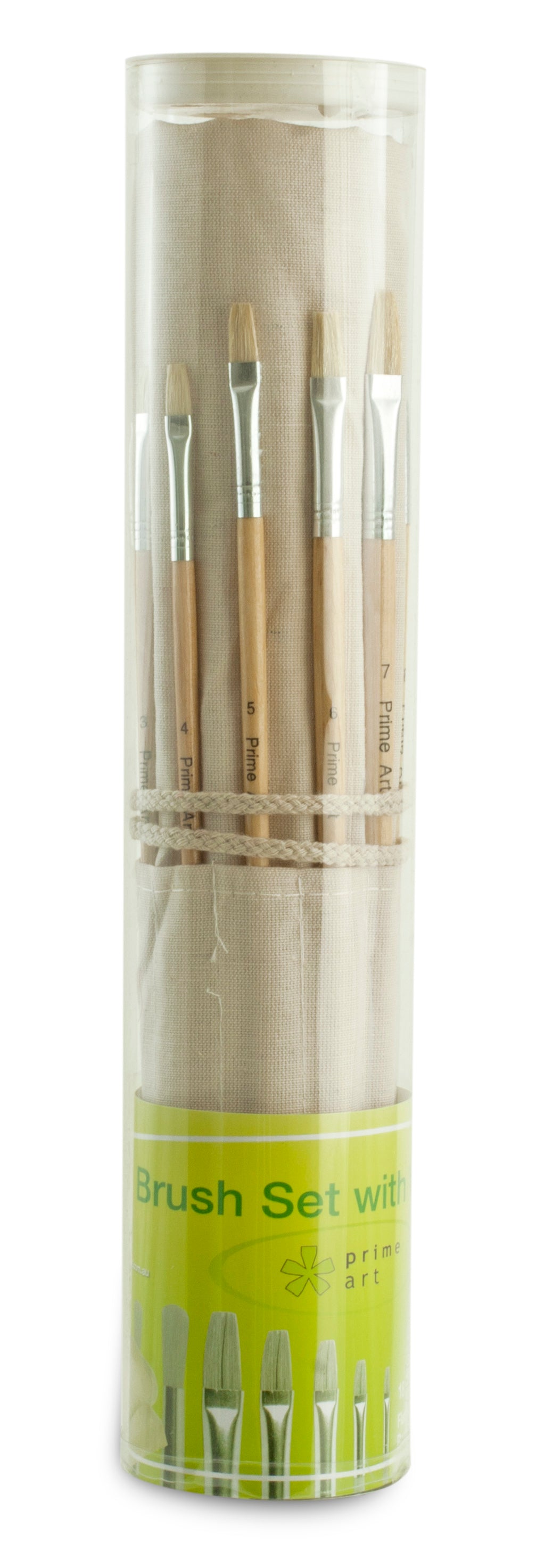 Student Brush Set Hog bristle brushes and brush wallet (9 flat 9 round) - 18 piece set BS18D - Art Supplies Australia