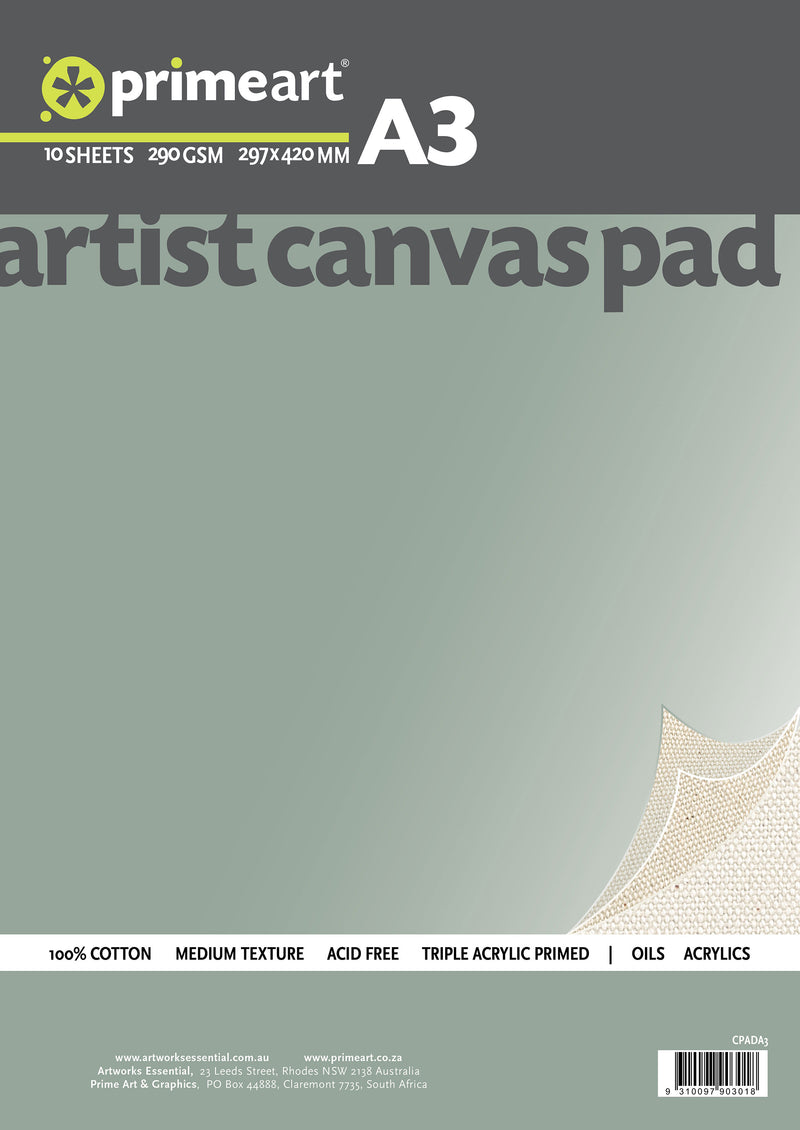 Prime Art Canvas Pad 290gsm 10 sheets