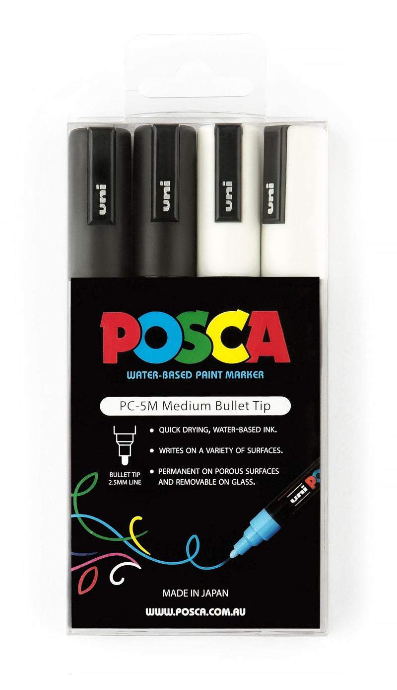 Uni POSCA Water-based Pigment Ink Marker - Medium(1.8-2.5mm) Bullet Tip(PC-5M) - Art Supplies Australia