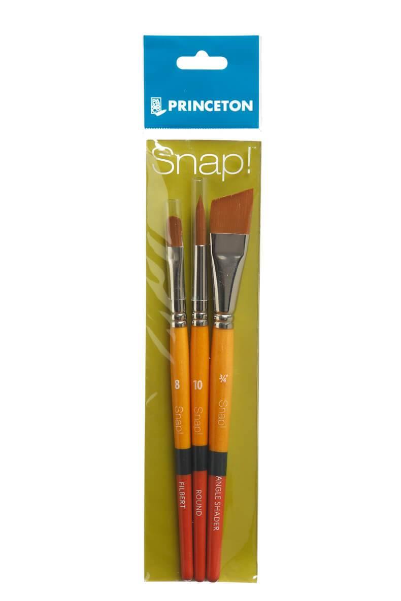 Princeton Snap Series 9650 Short Handle Golden Synthetic Brush for Watercolour, Acrylic - Art Supplies Australia