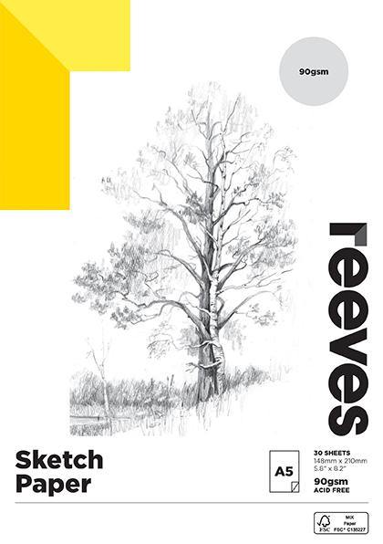 Reeves Artists' Sketch Paper Pads 90GSM 30 Sheets - Art Supplies Australia