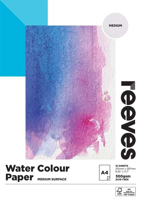Reeves Water Colour Paper Pads 300gsm 12 sheets - Art Supplies Australia