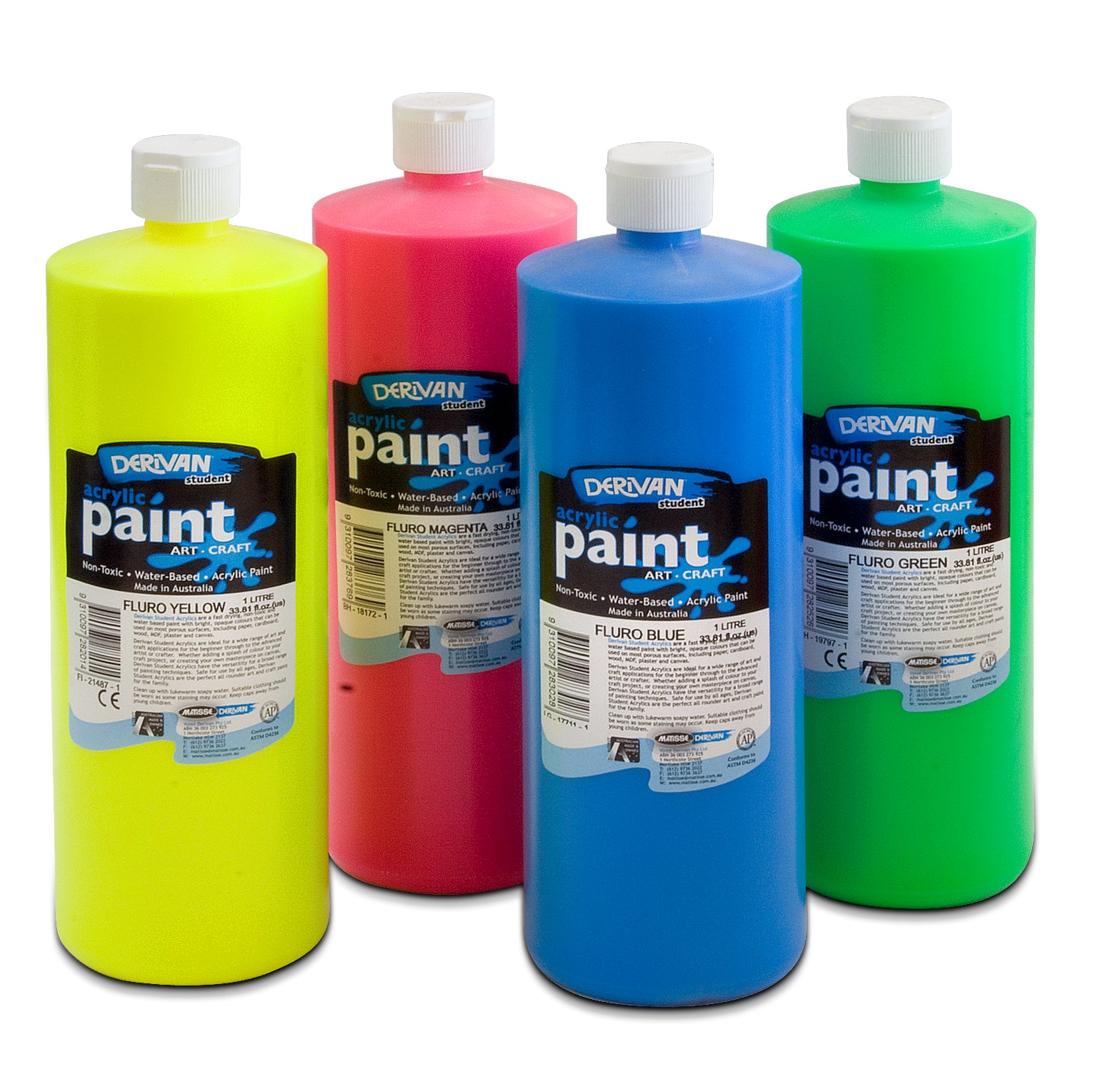 Derivan Student Acrylic Paint - 1L (clearance) - Art Supplies Australia