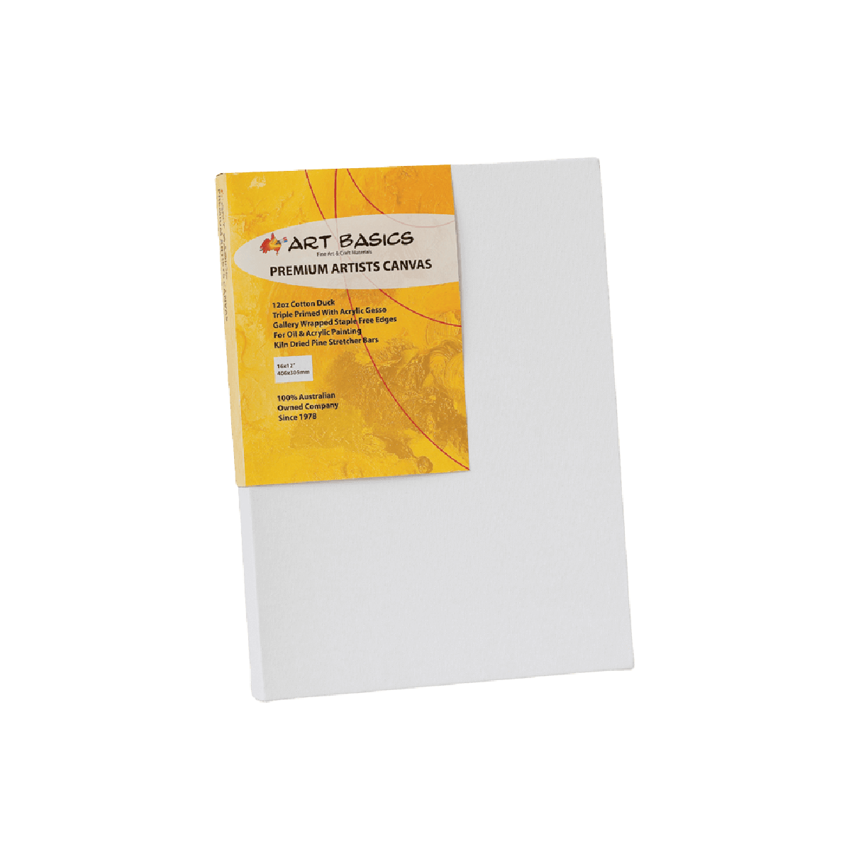 Art Basics Premium Artist Stretched Canvas - 1.5 inch (38mm) Thick Stretchers 12 Oz - Art Supplies Australia