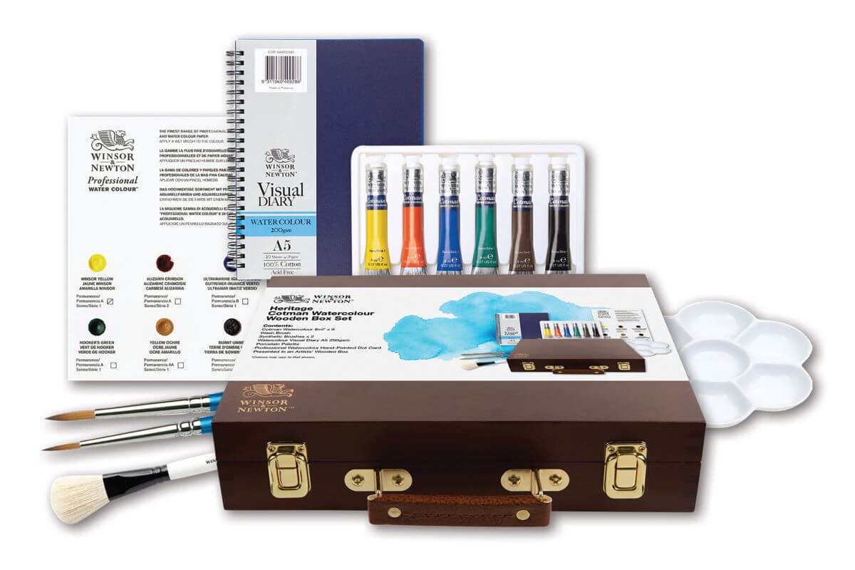 Winsor & Newton Watercolour Heritage Wooden Box Gift Sets - Art Supplies Australia