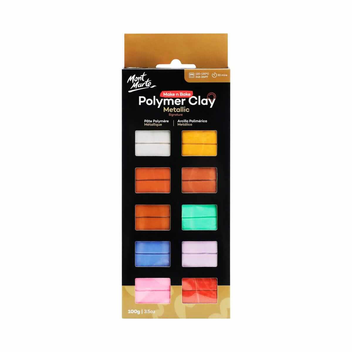 Mont Marte Make N Bake Polymer Clay Metallic 100g - Art Supplies Australia