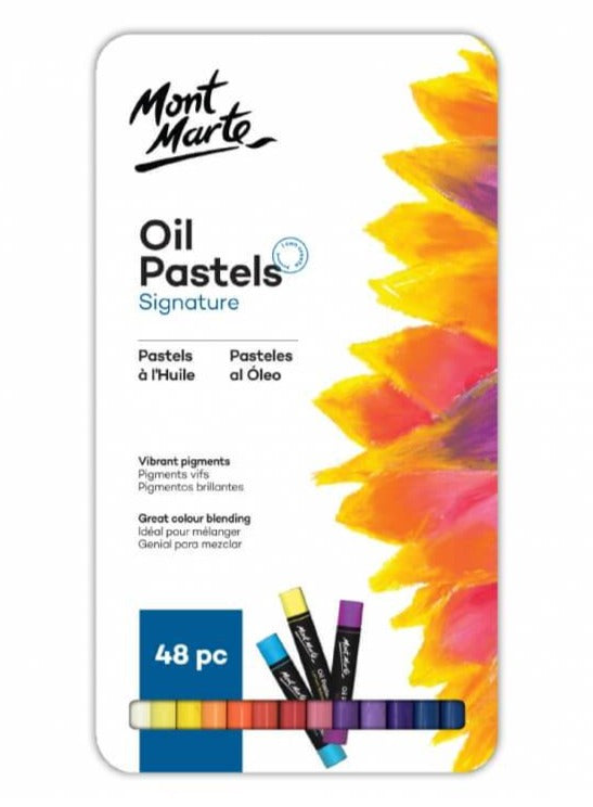 Mont Marte Signature Oil Pastels 48pc in Tin Box - Art Supplies Australia