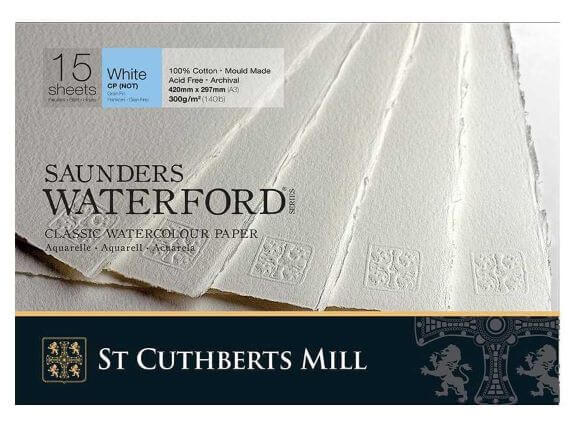 Saunders Waterford 100% Cotton Watercolour Pads 15 Sheets - Art Supplies Australia